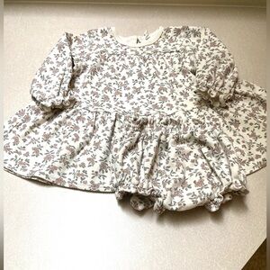 Quincy Mae 100% Organic Cotton Baby Dress and Bloomers | 12-18 mo.